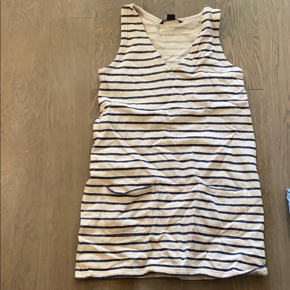 French Connection Striped Normandy V neck dress